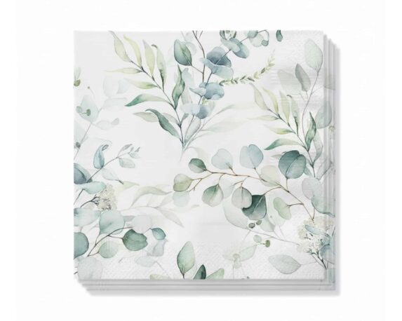 Tovaglioli Eleganti Eucalyptus All Over 25x25cm in Carta
