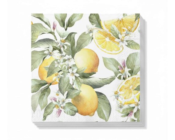 Tovaglioli Eleganti con Limoni 25x25cm in Carta