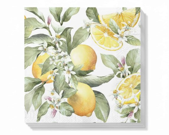 Tovaglioli Eleganti con Limoni 33x33cm in Carta