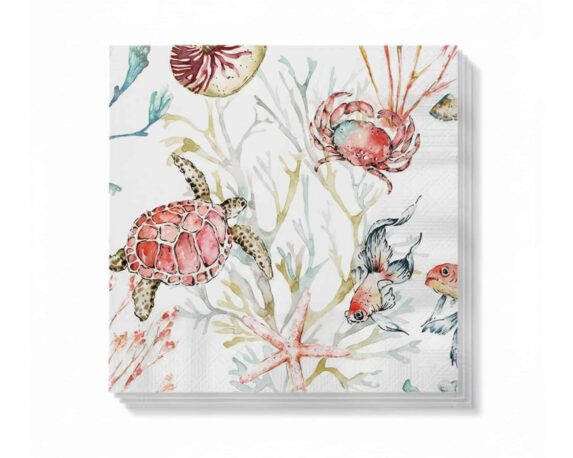 Tovaglioli Eleganti Sea Animals 25x25cm in Carta
