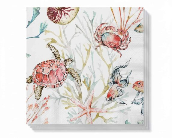 Tovaglioli Eleganti Sea Animals 33x33cm in Carta