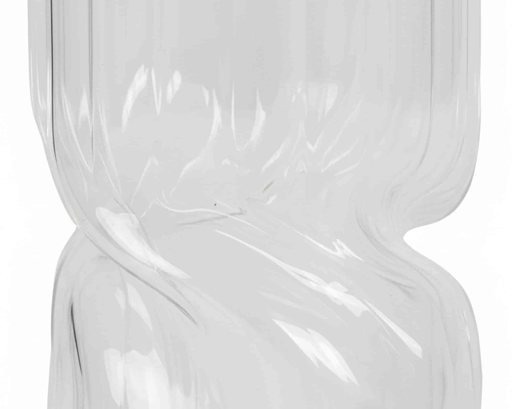 Vaso Schiacciato Trasparente D10x25cm in Vetro - immagine 2