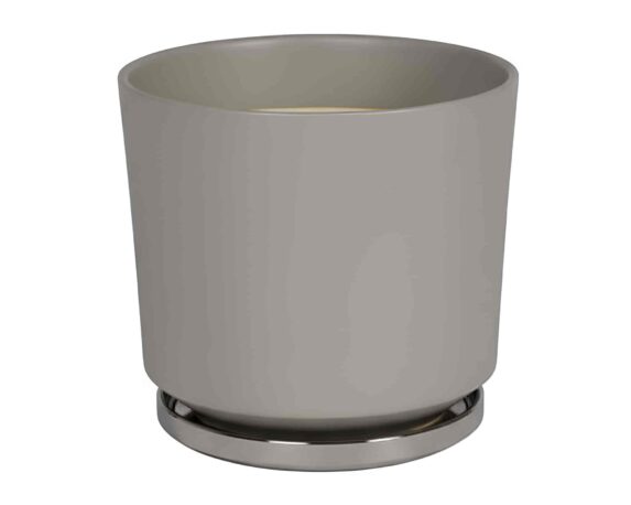 Cachepot con Piattino M Tortora D19x18cm in Ceramica