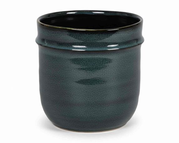 Cachepot Interno M Nero e Blu D15x14cm in Ceramica