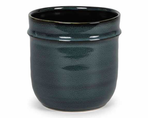 Cachepot Interno L Nero e Blu D19x18cm in Ceramica
