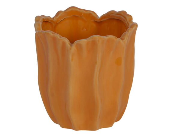 Cachepot Petali Arancio D14x14cm in Ceramica