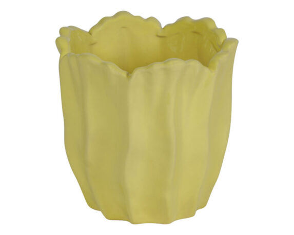 Cachepot Petali Giallo D14x14cm in Ceramica