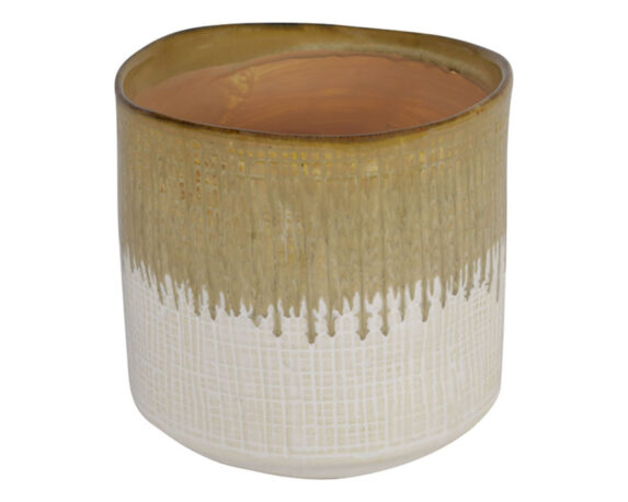 Cachepot Sfumare Marrone e Bianco D13x13cm Ceramica