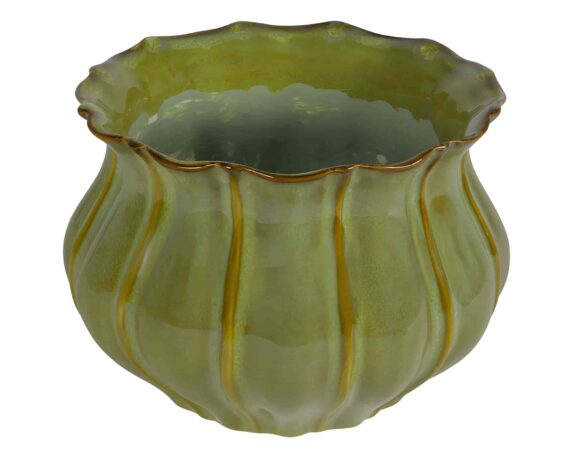 Vaso Cachepot Verde D18x14cm in Ceramica