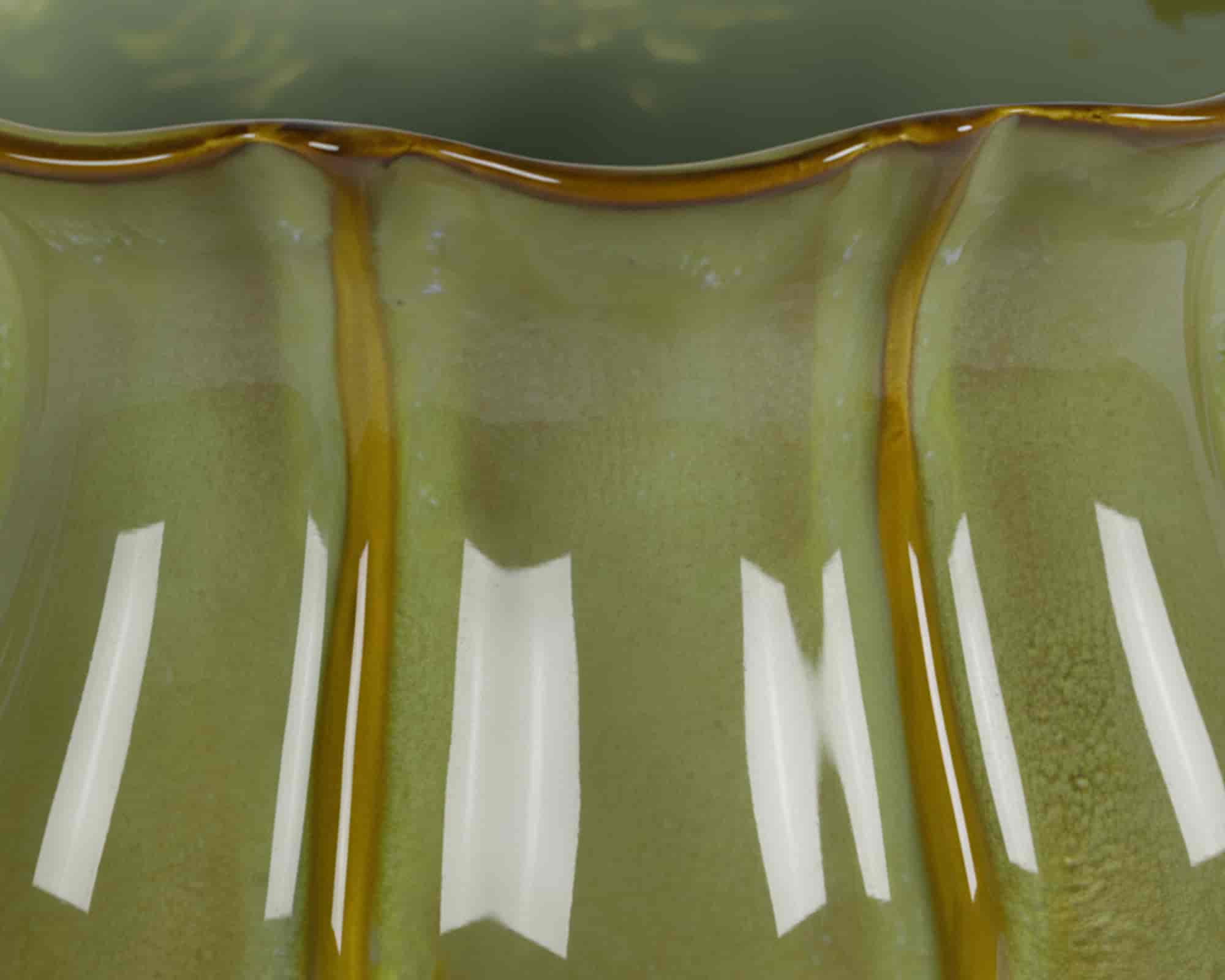 Vaso Cachepot Verde D15x11cm in Ceramica - immagine 2