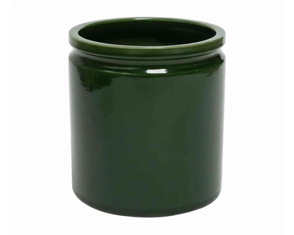 Cachepot con Bordino M Verde D17x17cm in Ceramica
