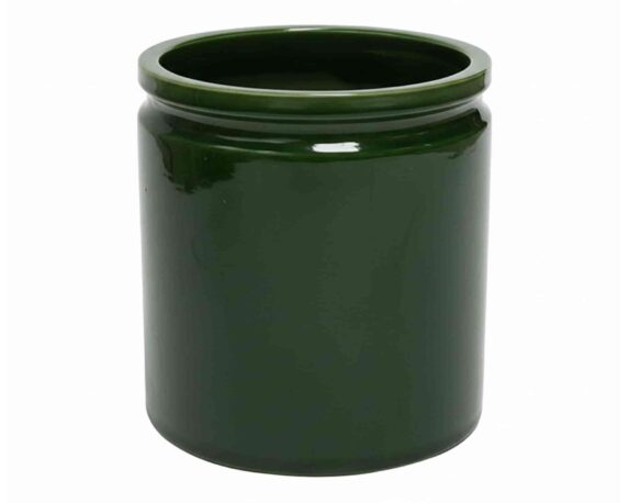 Cachepot con Bordino L Verde D21x21cm in Ceramica