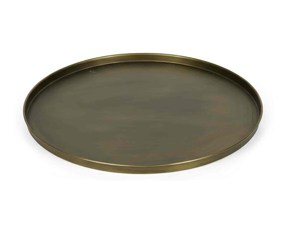 Vassoio Rotondo S Bronzo D25x2cm in Metallo