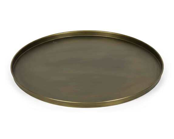 Vassoio Rotondo L Bronzo D35x2cm in Metallo
