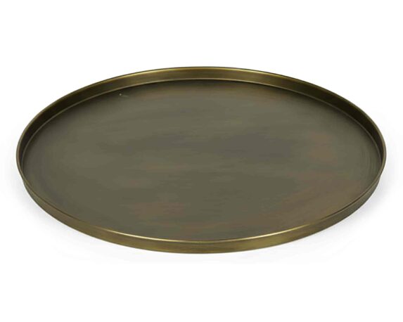 Vassoio Rotondo L Bronzo D46x2cm in Metallo