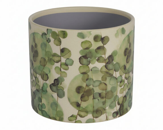 Cachepot Decoro Fiori L Verde D16x15cm in Ceramica