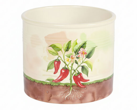 Cachepot con Peperoncino Decorativo L D13x18cm in Ceramica