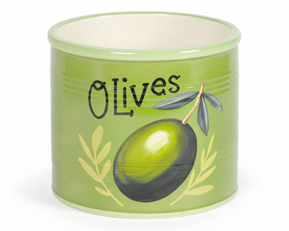 Cachepot con Olive Decorative L Verde D13x18cm in Ceramica