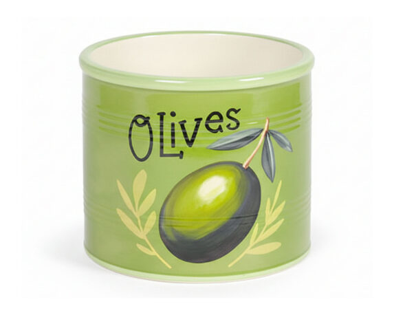 Cachepot con Olive Decorative S Verde D7x6cm in Ceramica