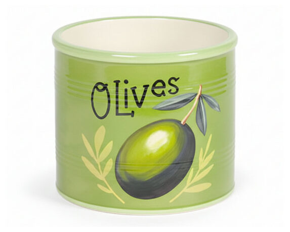 Cachepot con Olive Decorative M Verde D10x8,5cm in Ceramica