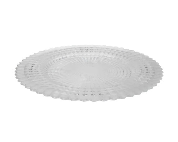 Piatto Tondo Trasparente Moderno e Elegante D33cm in Vetro