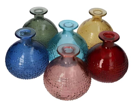 Boccetta Tonda Decorativa Assortita D10x12cm in Vetro