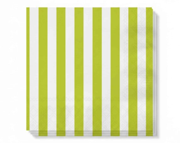 Tovaglioli Eleganti con Strisce Verdi 33x33cm in Carta
