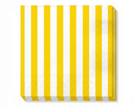 Tovaglioli Eleganti con Strisce Giallo 33x33cm in Carta
