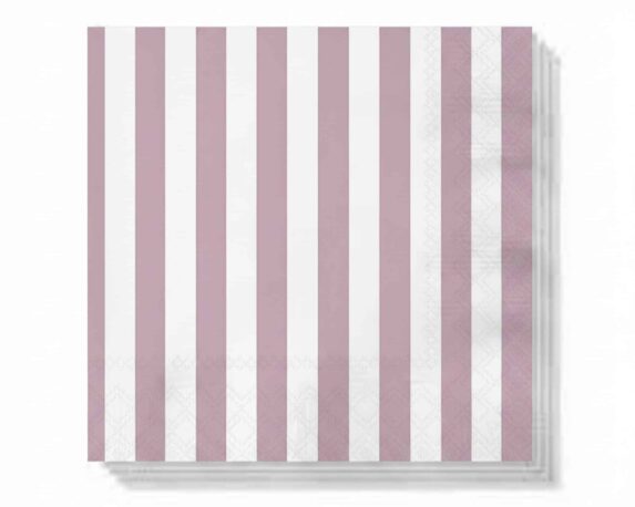 Tovaglioli Eleganti con Strisce Rosa 33x33cm in Carta