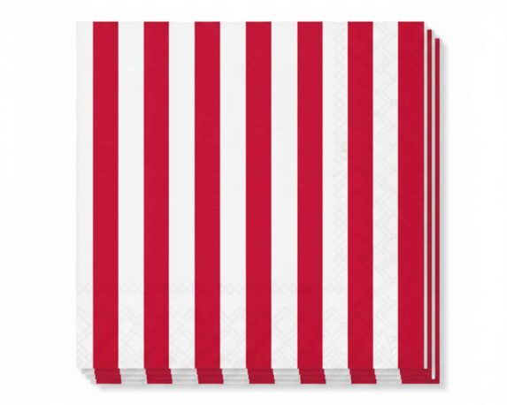Tovaglioli Eleganti con Strisce Rosse 33x33cm in Carta