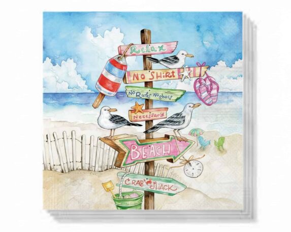Tovaglioli Seaside Signs 25x25cm in Carta