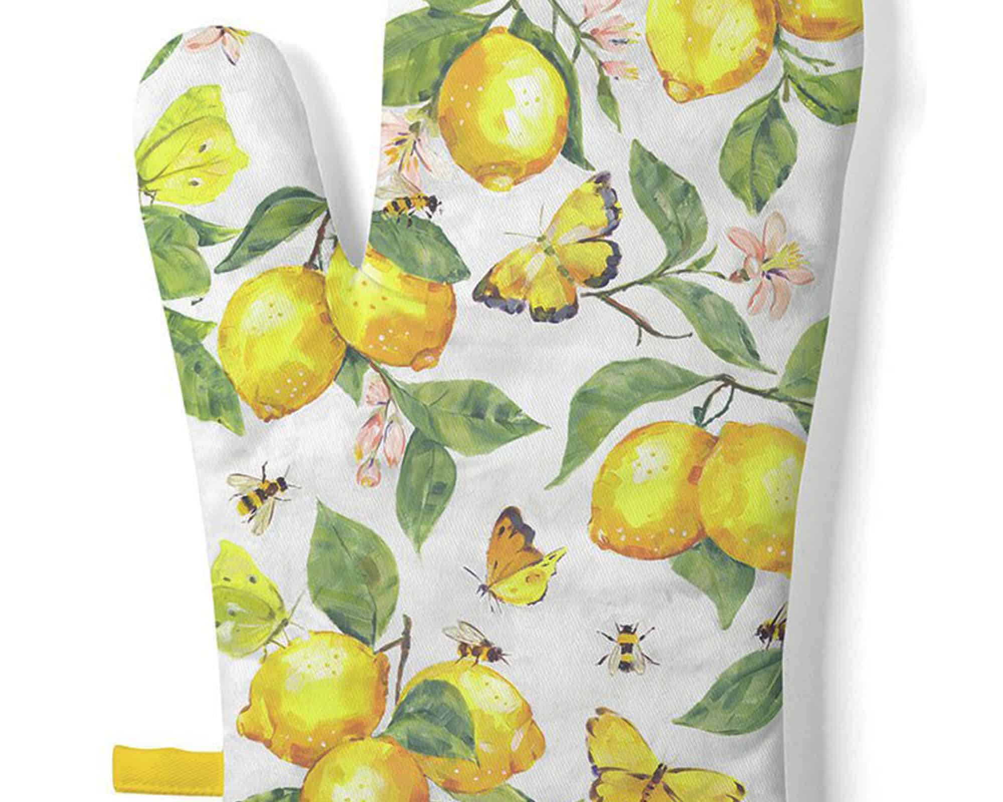 Guanto da Forno Fresh Lemons White in Tessuto - immagine 2