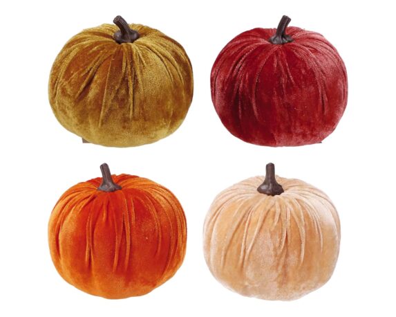 Zucca Decorativa Assortito D14x13cm in Velluto