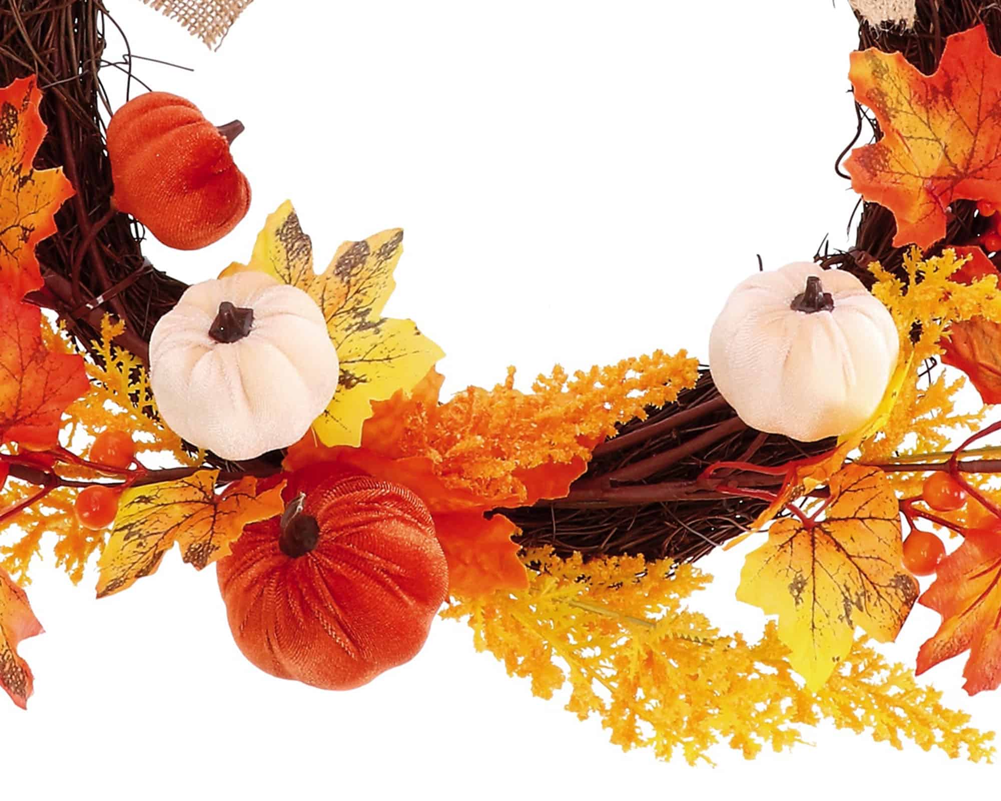 Decorazione Ghirlanda con Zucca e Foglie Assortito D45cm - immagine 4