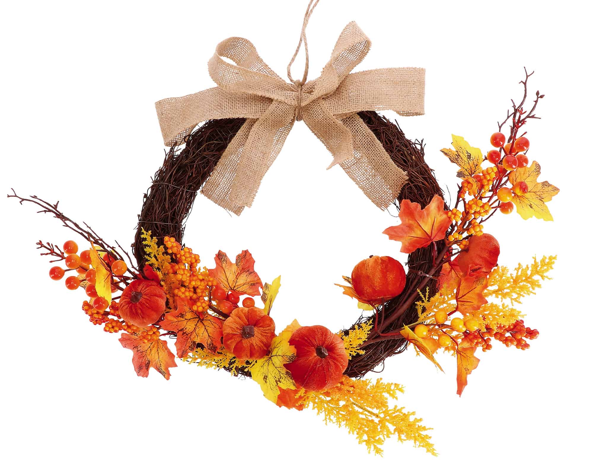 Decorazione Ghirlanda con Zucca e Foglie Assortito D45cm - immagine 2