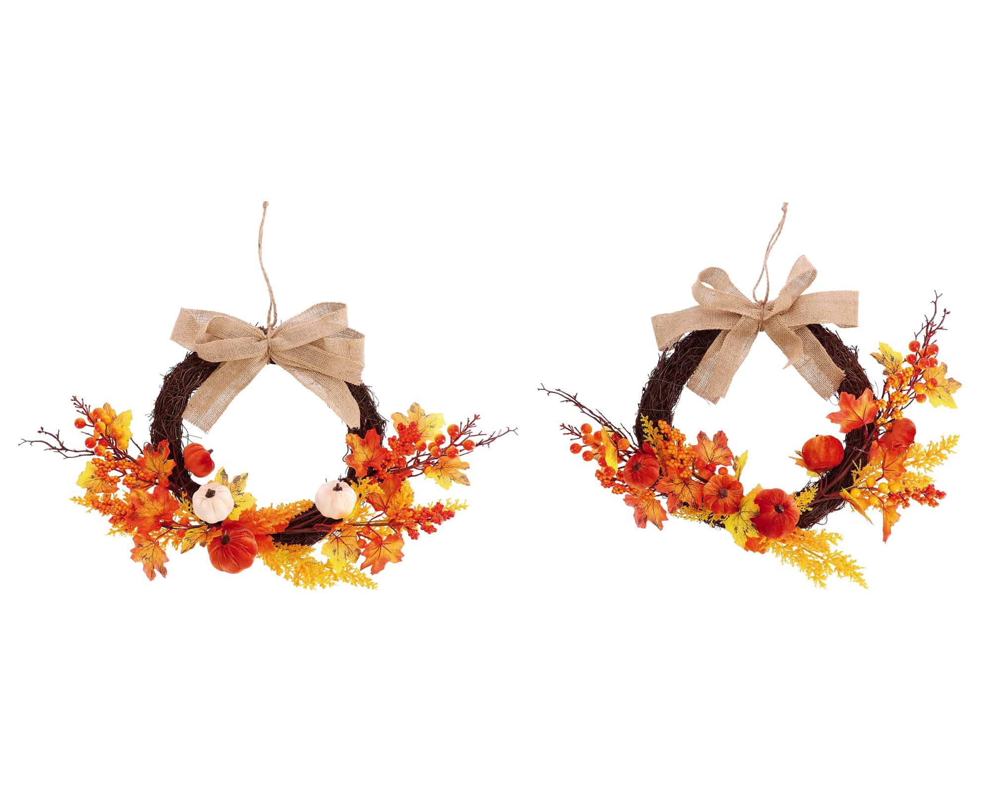 Decorazione Ghirlanda con Zucca e Foglie Assortito D45cm