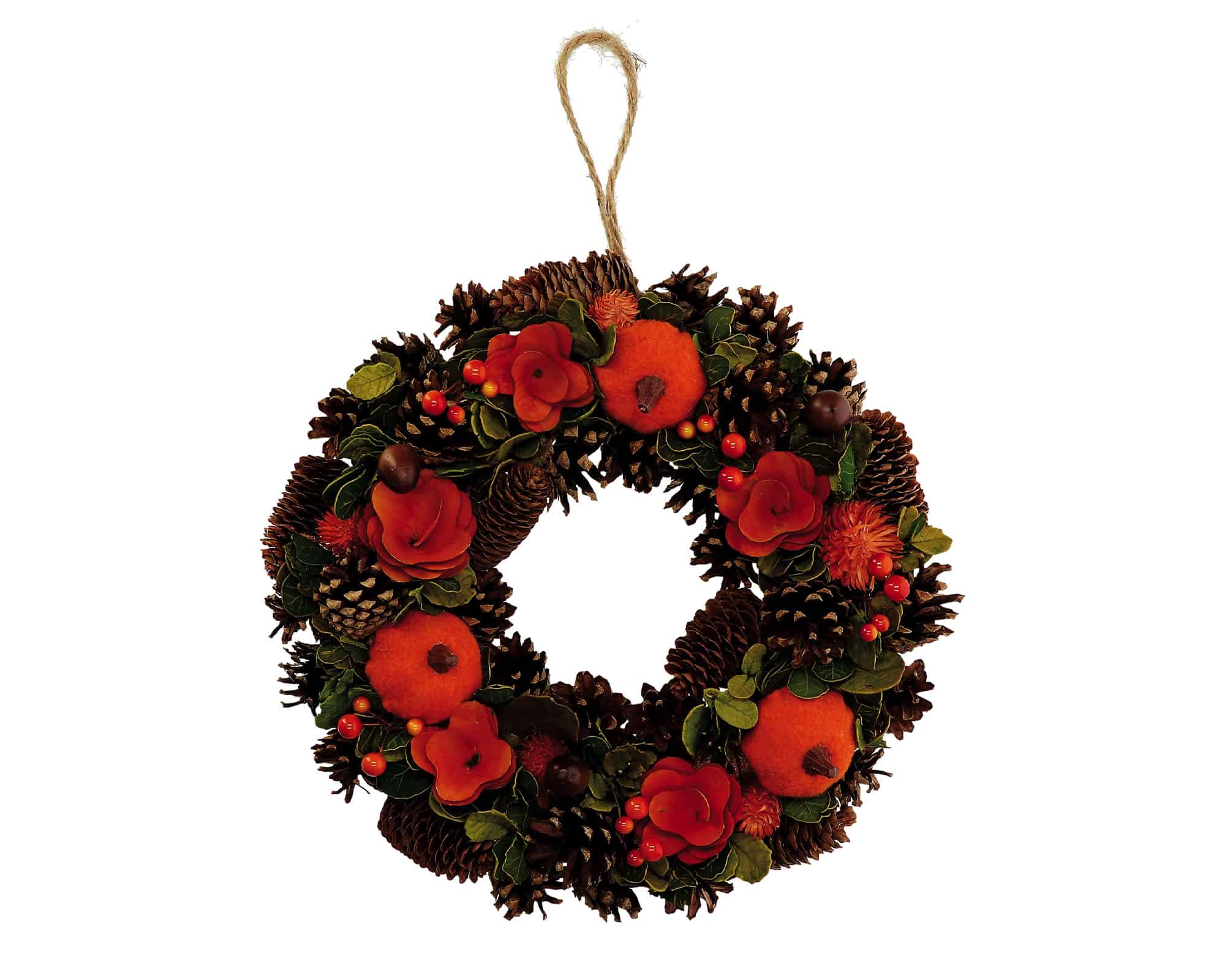 Decorazione Corona Ghirlanda con Zucca e Varie Decorazioni D34cm - immagine 3