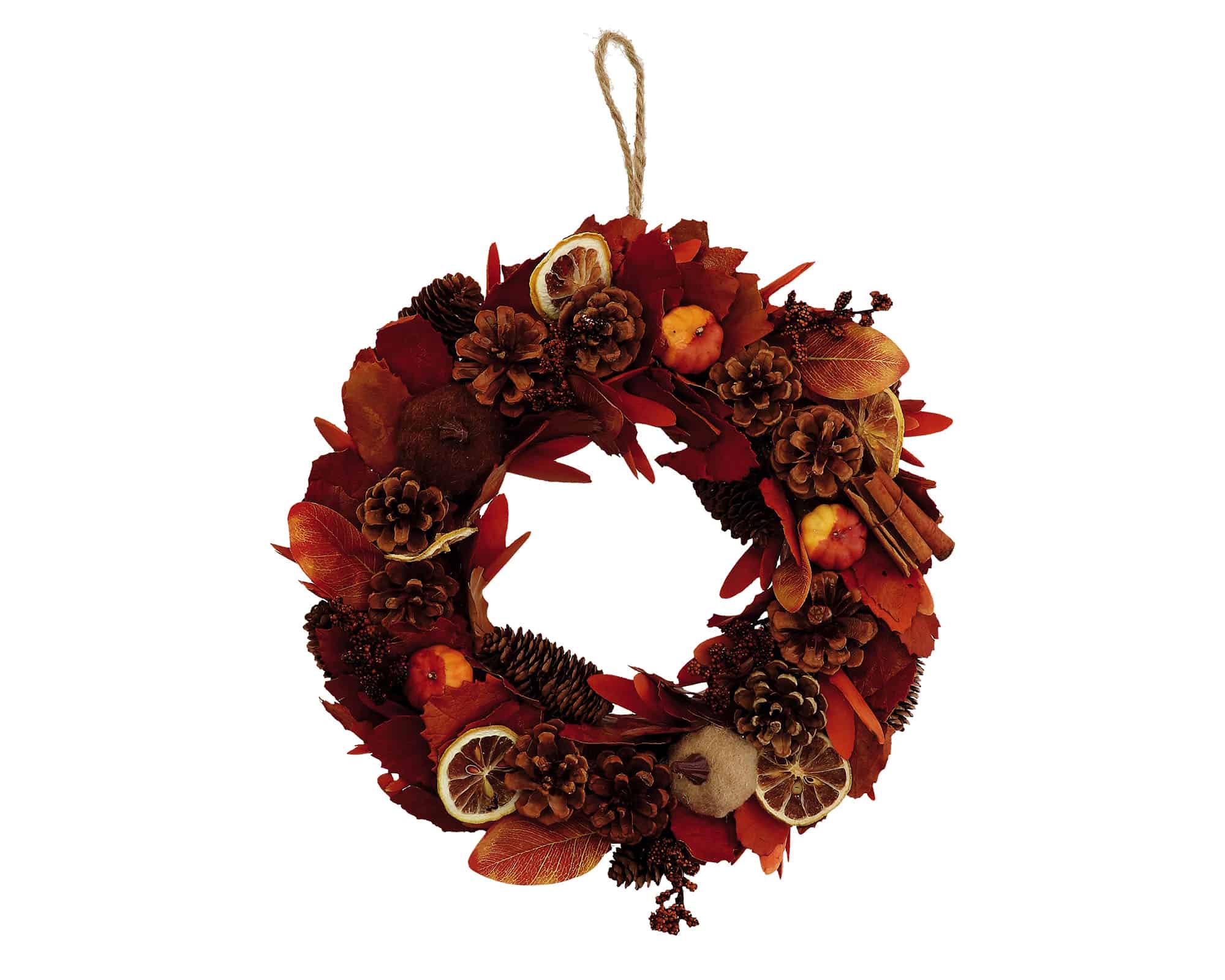 Decorazione Corona Ghirlanda con Zucca e Varie Decorazioni D34cm - immagine 2