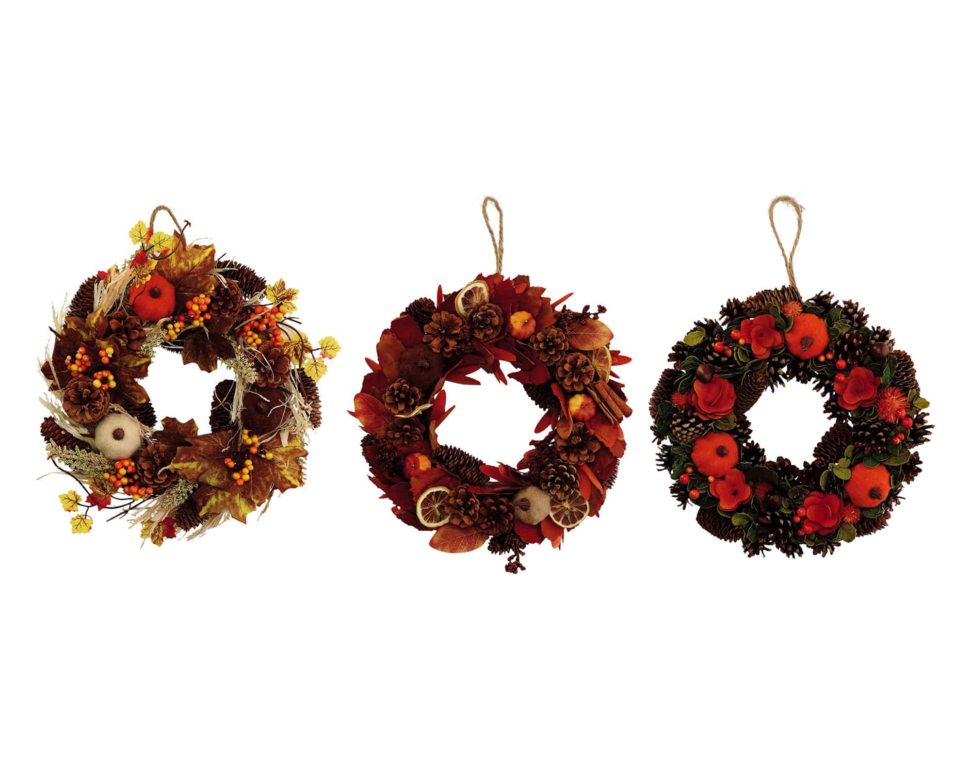 Decorazione Corona Ghirlanda con Zucca e Varie Decorazioni D34cm