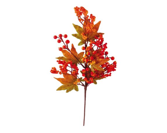 Decorazione Ramo con Bacche e Foglie 70cm