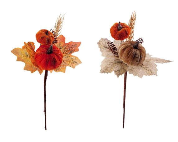 Decorazione Ramo con Zucche e Foglie Assortito 24cm