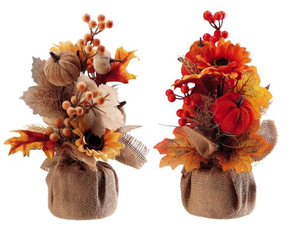 Decorazione con Zucca con Base Assortito 32x18x9cm in Juta
