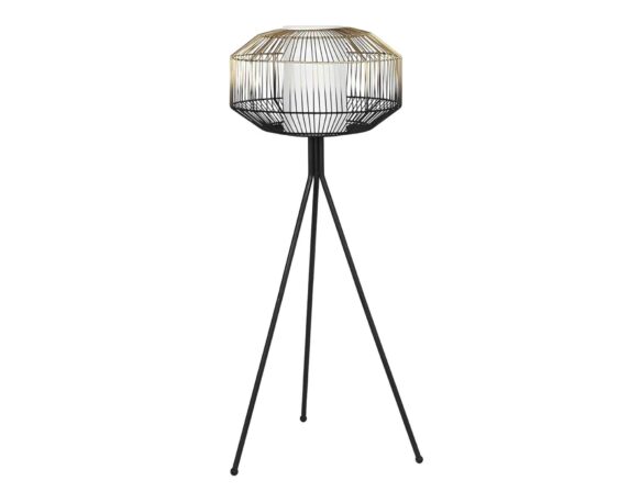 Lampada da Terra Nero 39x39x103cm in Ferro e Cotone – Item