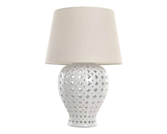 Lampada da Tavolo Bianco 45x45x69cm in Porcellana – Item