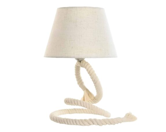Lampada da Tavolo con Corda Bianco 25x25x39cm in Fibra Naturale – Item