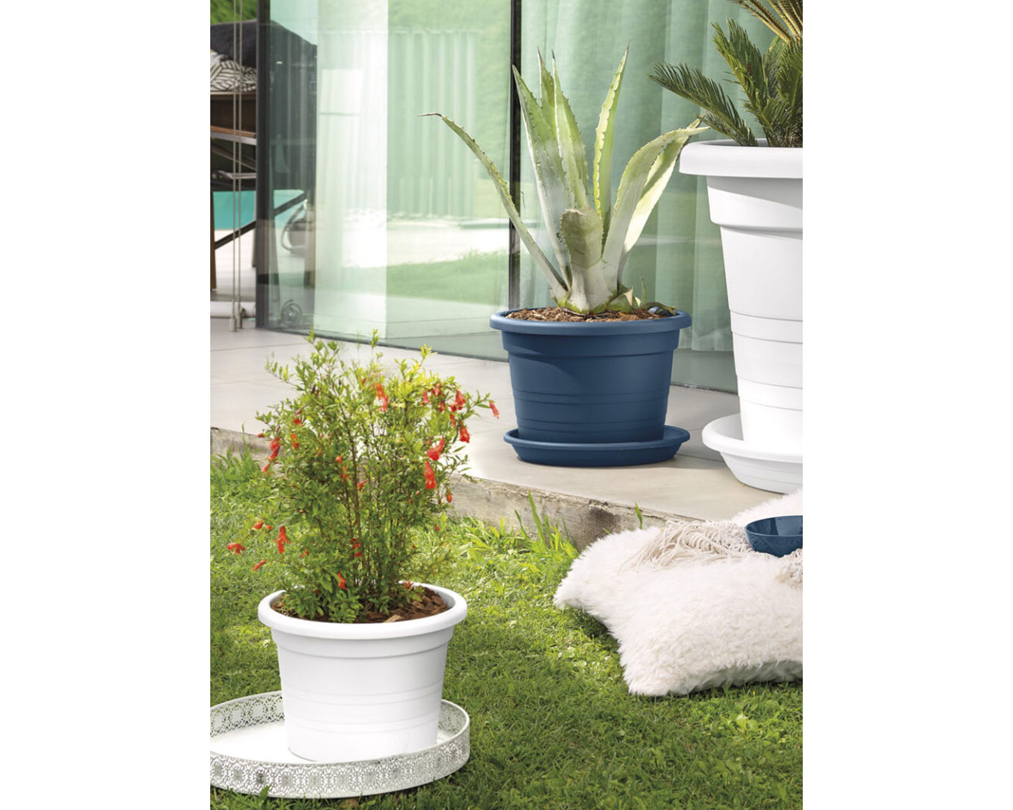 Vaso Cilindro Terracotta D100cm in Plastica Riciclata - Veca - immagine 6