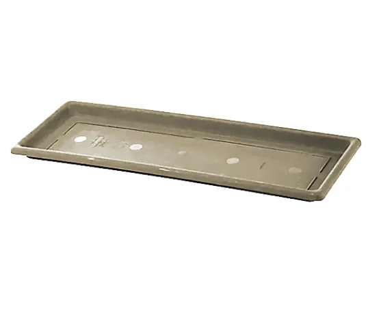 Sottovaso rettangolare modello Nettuno color tortora su sfondo binaco.