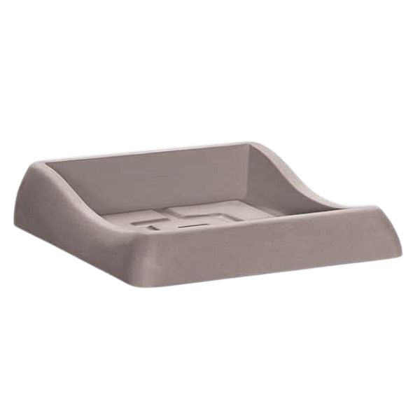 Sottovaso quadrato genesis colore tortora su sfondo bianco.