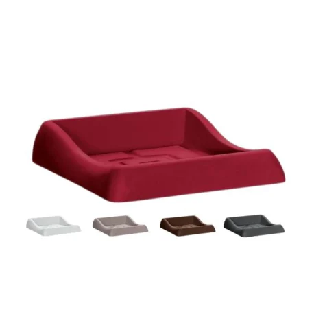 Sottovaso quadrato genesis colori assortiti su sfondo bianco.