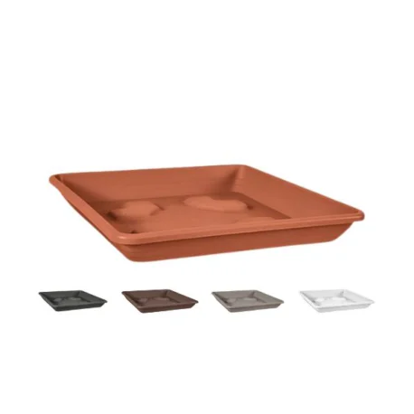 Sottovaso quadrato Veca colori assortiti su sfondo bianco